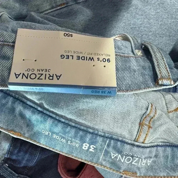 Arizona Jean Company Light Blue 90’a Wide Leg Relaxed Jeans Size 38 - Picture 4 of 4
